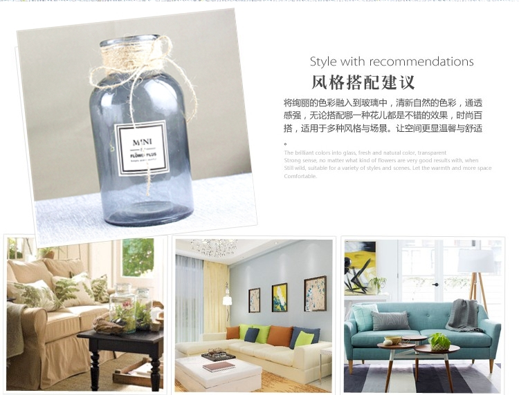 Mới châu Âu kính màu lớn bình thủy canh cây phong phú tre xanh củ cải phòng khách mô phỏng cắm hoa trang trí trang trí - Vase / Bồn hoa & Kệ bình cắm hoa thủy tinh