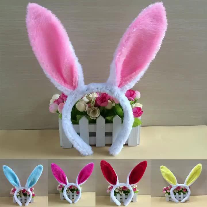 Cute Lovely Plush Long Rabbit Ears Hair Band Women Girl Bunny Headband