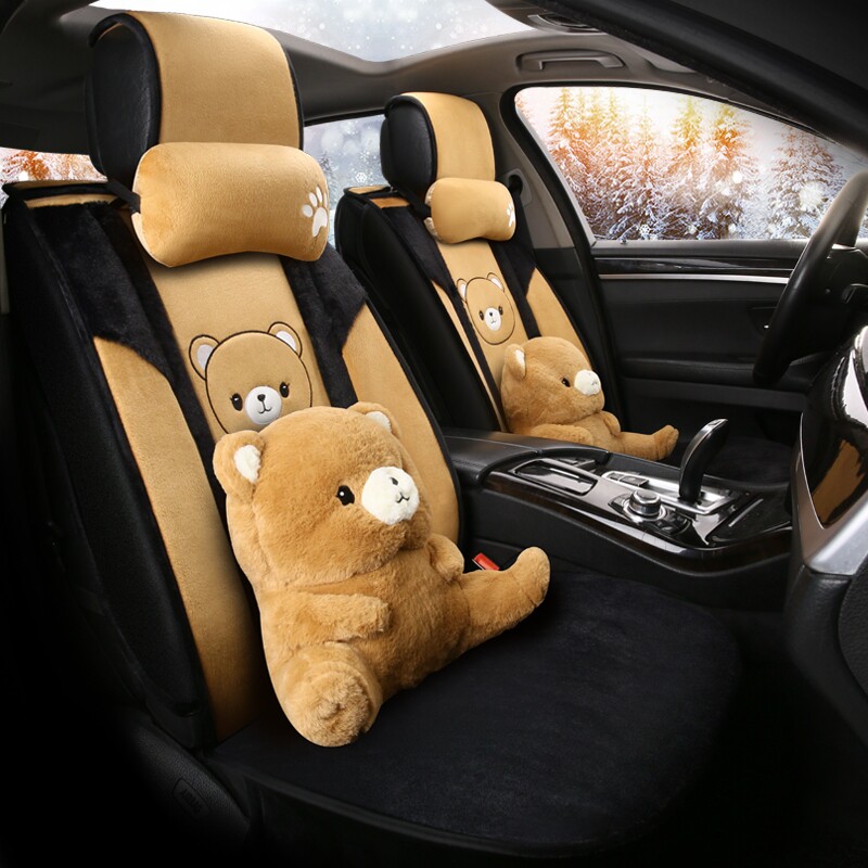 2017 Yueda Kia K2 cartoon car seat cover men and women winter cute cute cushion all-inclusive plush car cushion