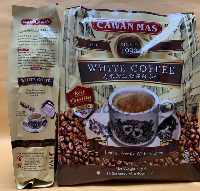 马来西亚cawan Mas 金杯三合一白咖啡600g