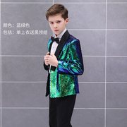 Trẻ em 61 có thể biến sequin edifle cậu bé chiếc váy sân khấu sàn catwalk biểu diễn piano boy hoa cậu bé thay đổi màu sắc.