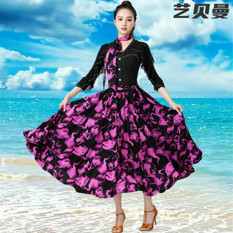 时尚雪纺半身裙：广场舞界的超仙显瘦神器，一步裙魔登华尔丝舞裙攻略