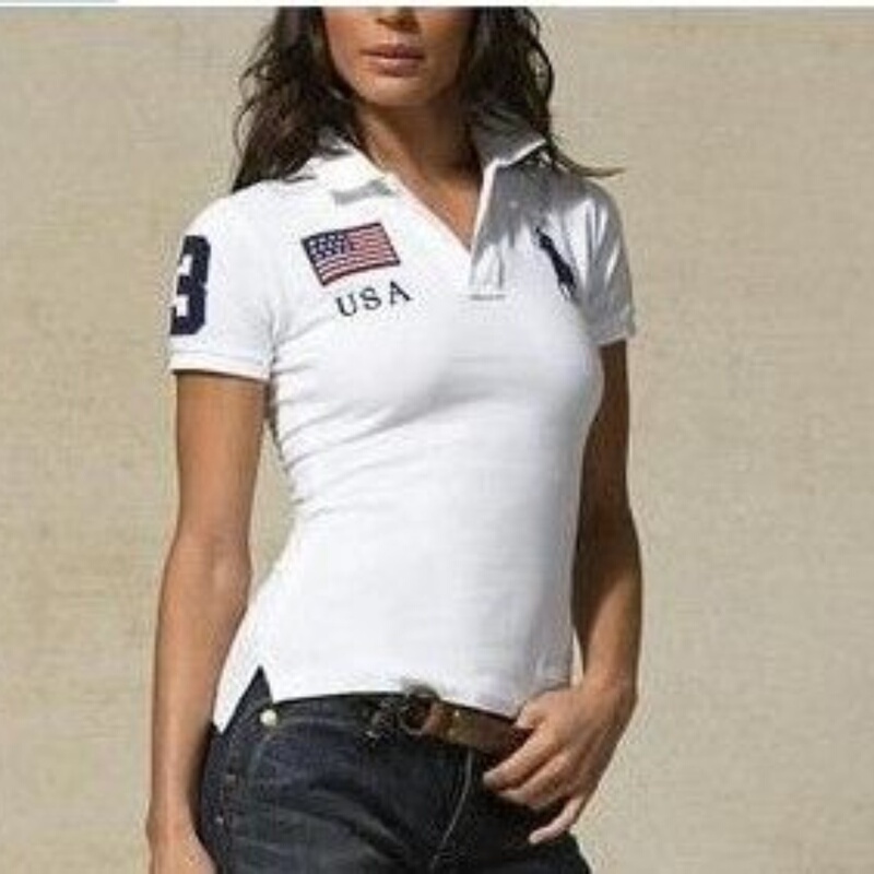 New Summer Paul Morgan Women's Polo Lapel Short-Sleeved T-Shirt Embroidered Slim-Fit Pure Cotton Casual Large Size Top