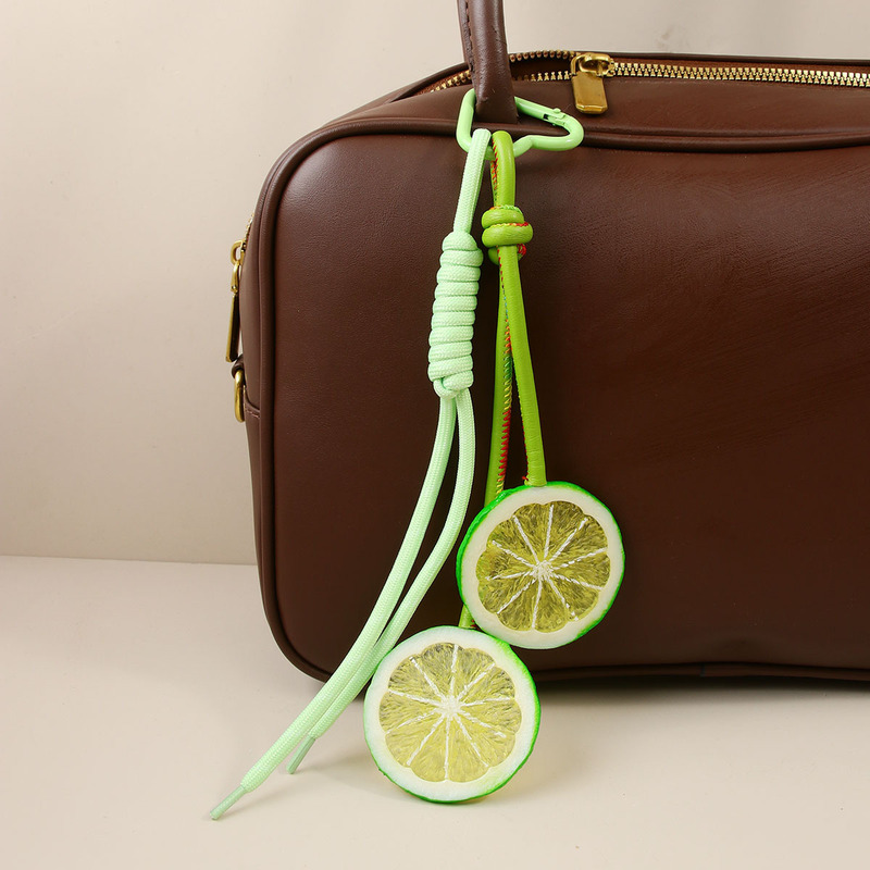 New Spring and Summer Series Lemon Strawberry Fruit Bag Pendant Car Keychain Casual Versatile Fresh Style Accessory