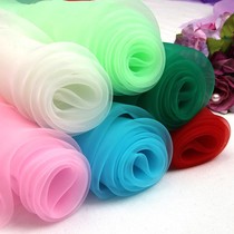 Wall gauze lace curtain mesh black gauze fabric hard gauze rose red light green fluffy pink wedding dress diy