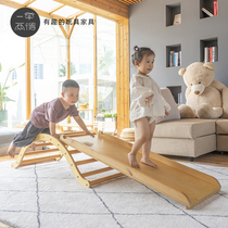 Kill two birds with one stone Children climbing frame Indoor kindergarten combination Wooden baby balance system Small multi-function