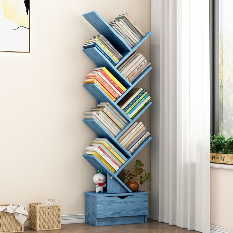 Class Bookshelf Shelf Floor Creative Classroom Bookshelf Students Table side Bookshelf Tree-containing layer shelf Home