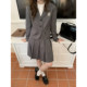 ສະບາຍດີ Canon College Style Badge Striped Suit Pleated Skirt suit Women's suit Jacket Skirt Set two-pieces