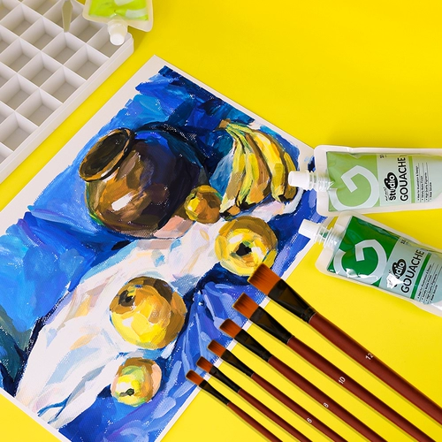 蒙玛特 Пигментированная гуашь, комплект для начинающих, детская кисть, художественный стаканчик для мытья кистей, 24 цветов