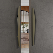 Chinese carving hotel box wooden door handle glass door handle imitation bronze custom solid wood high-end black