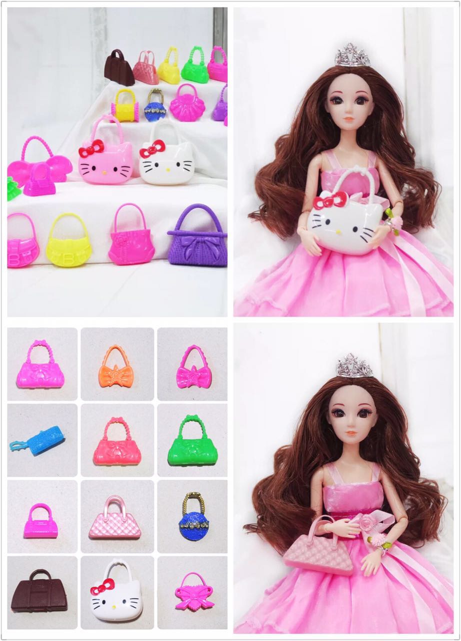 Barbie Cao Gót Công Chúa Home Pha Lê Giày Tote Quần Áo Váy Trang Sức Vòng Cổ Trẻ Em của Phụ Kiện Đồ Chơi búp bê elsa