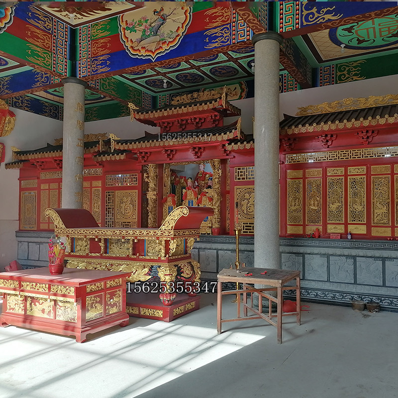 寺庙佛龛柜宗祠堂神台牌位神像供桌贡台大型实木祖先神龛神楼定制-Taobao Vietnam