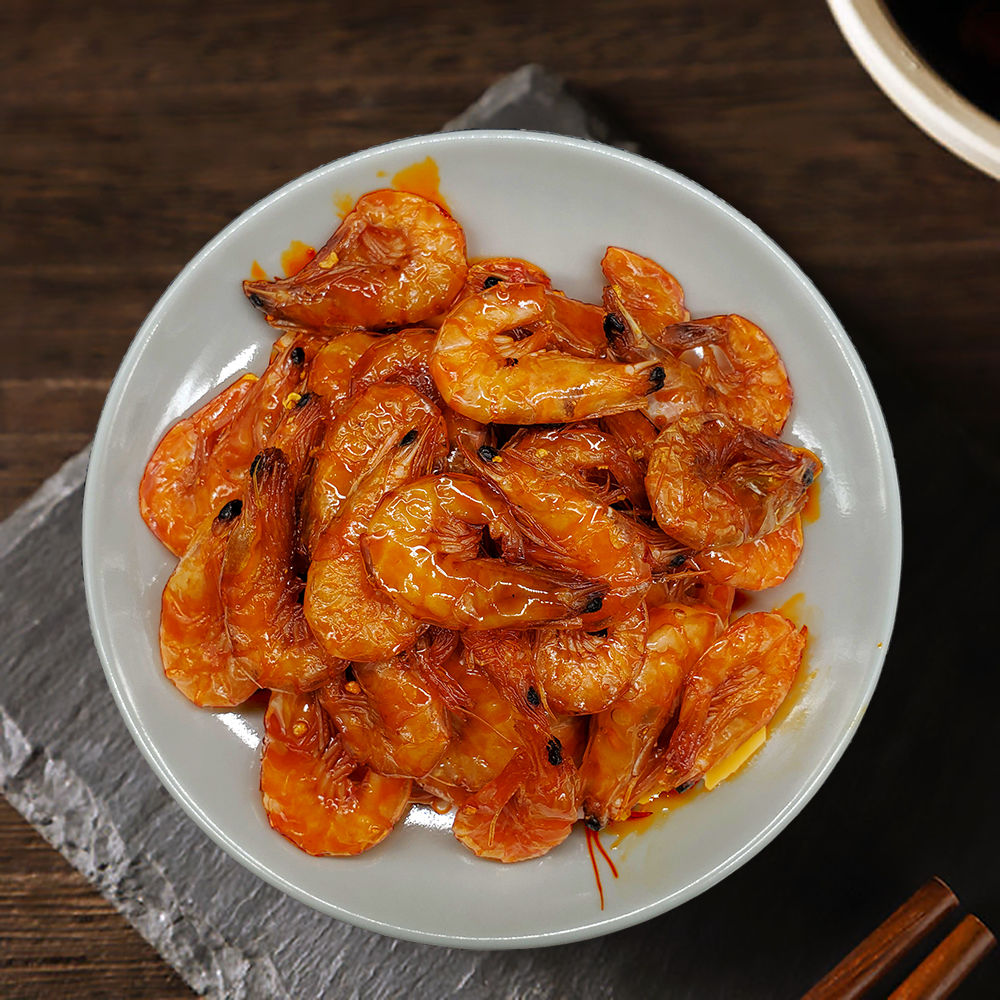 Spicy Shrimp Dry Shrimp Rinshrimp Rice Snacks Ready-to-eat Cooked Seafood Food Tasty Gourmet Spiced Savory Shrimp Whole Box 20 Bags