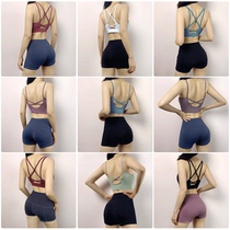 Easy to wear and take off beauty back sports underwear Womens running shockproof gathered yoga suit vest anti-sagging fitness bra to wear outside