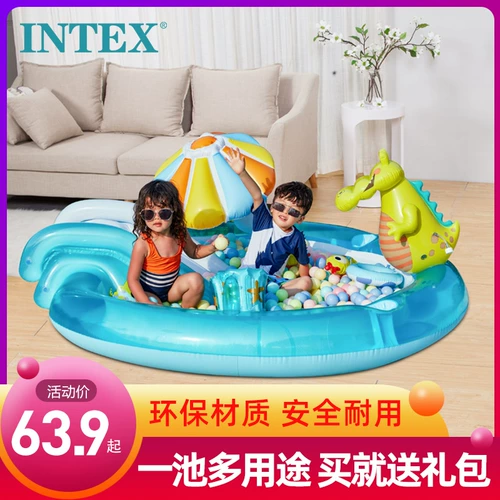 Intex, надувной детский морской бассейн с шариками, ограждение, детские шарики, игрушка, 2 лет