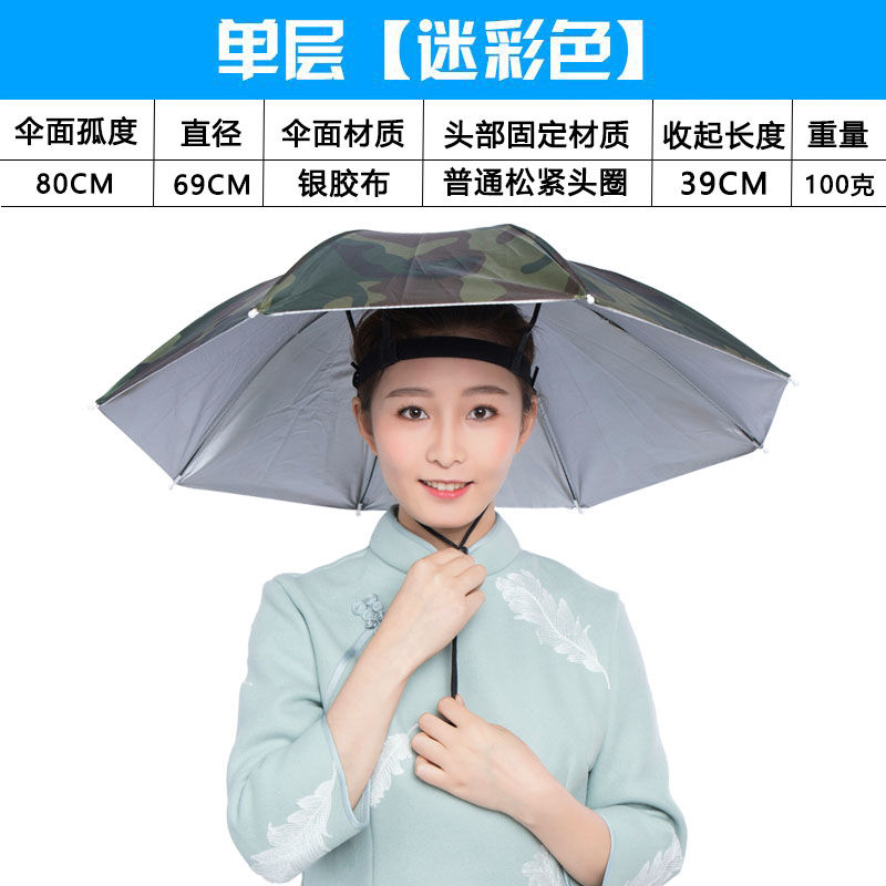 Umbrella mũ mặc dù mũ cá overhead ô ngoài trời đầu cá ô đầu gắn trên ô gấp đôi.