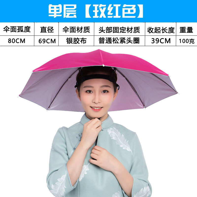 Umbrella mũ mặc dù mũ cá overhead ô ngoài trời đầu cá ô đầu gắn trên ô gấp đôi.