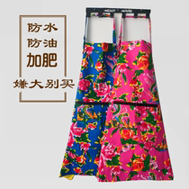Fat Moms Kitchen Gattening Up Cooking Without Sleeveless All-cotton Waterproof Oil-Proof Apron Retro style Old-fashioned Circa China Wind