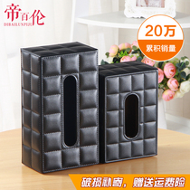 Household European leather tissue box Creative living room coffee table simple paper box Car paper box custom logo