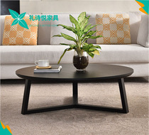 Nordic style round tea table Modern simple living room Solid wood edge A few round movable mini small coffee table Balcony table