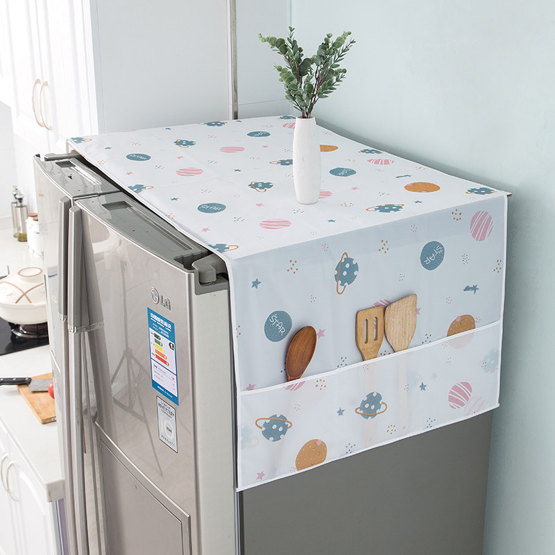 Refrigerator dust cover double door single door open door fridge top cover cloth storage containing cover towel microwave anti-grey bed bag