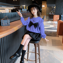 Tide brand girl 2021 spring and autumn Net red suit foreign style childrens college style jk big child girl sports two-piece set