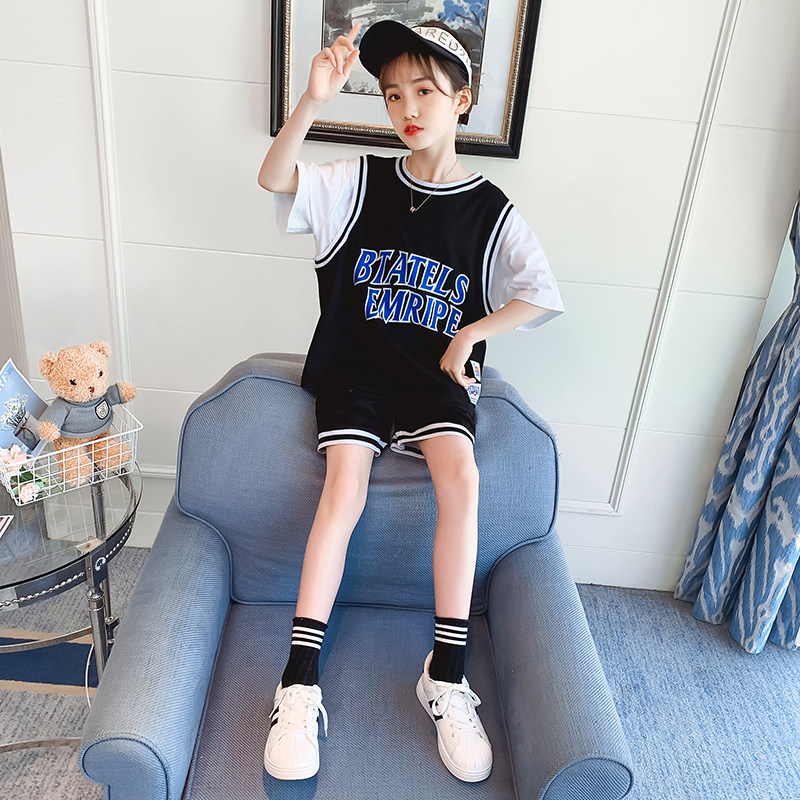 Boomer girl sports suit thin section 2023 summer loaded loose basketball suit CUHK Tong's casual speed dry clothes two-piece set-Taobao