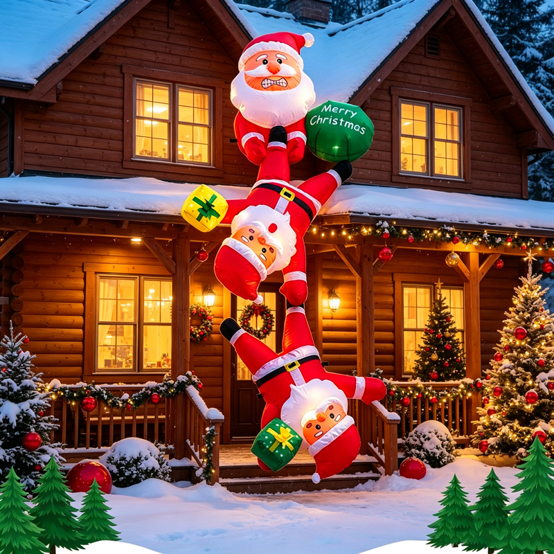 Santa Claus Inflatable Pvc Hanging Outdoor Yard Decoration Led Lighted Large Ornament Outdoor Decoration Santa Claus Inflatable Pvc Hanging Outdoor Yard Decoration Led Lighted Large Ornament Outdoor Decoration