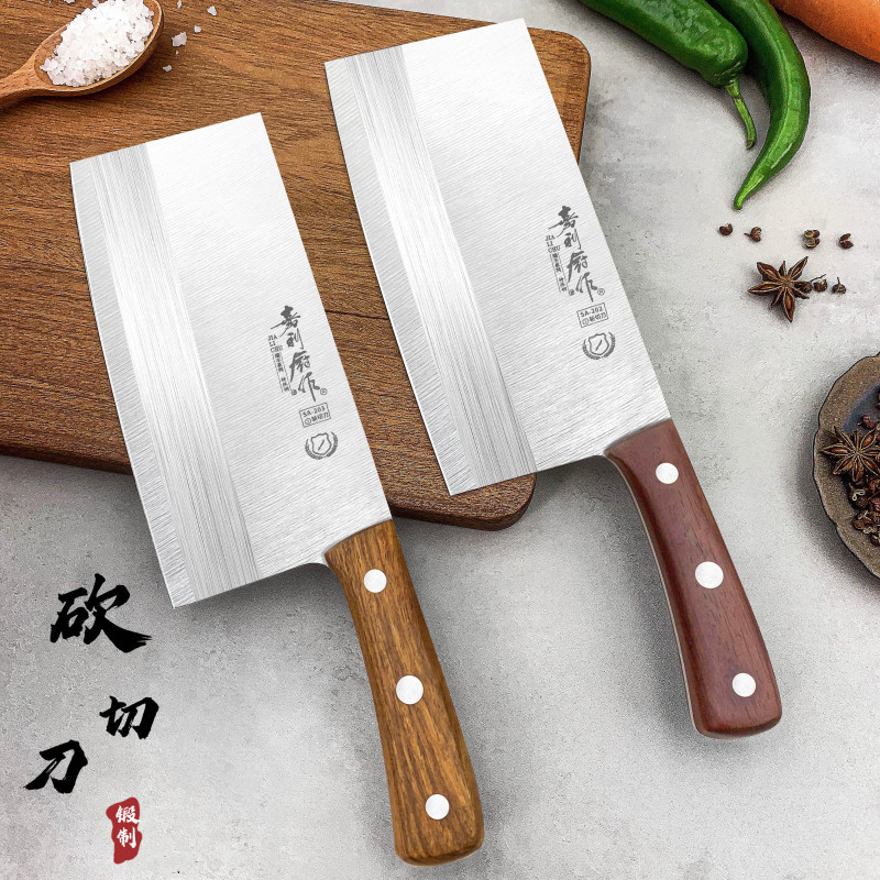 Yangjiang Kitchen Knife Jiali Kitchen No. 2 203 Commercial Chopping Knife No. 1 202 Chopping Knife Front and Back Chopping Hand-Forged