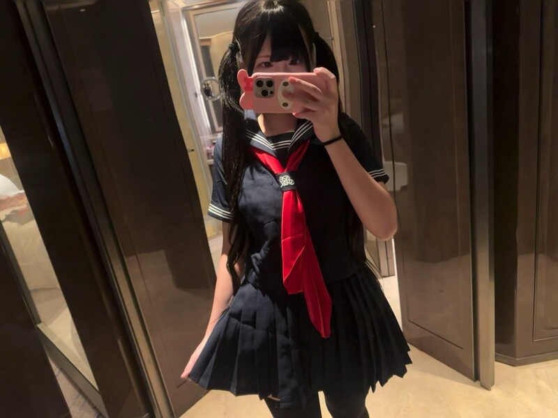 [Smxl in Stock] Bodyline Brand New Jk Uniform Sailor Suit Short-Sleeved Summer Outfit Cyan Color Full Set with Triangle Scarf