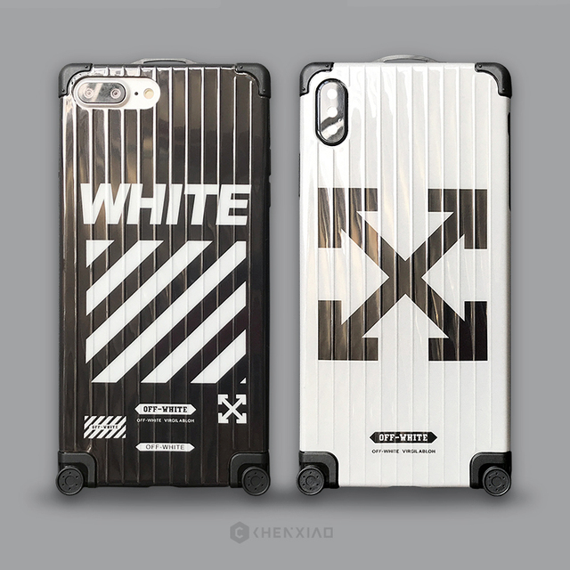 Off White Phone Cases Covers Rimowa Suitcase Style Ribbed Silicone
