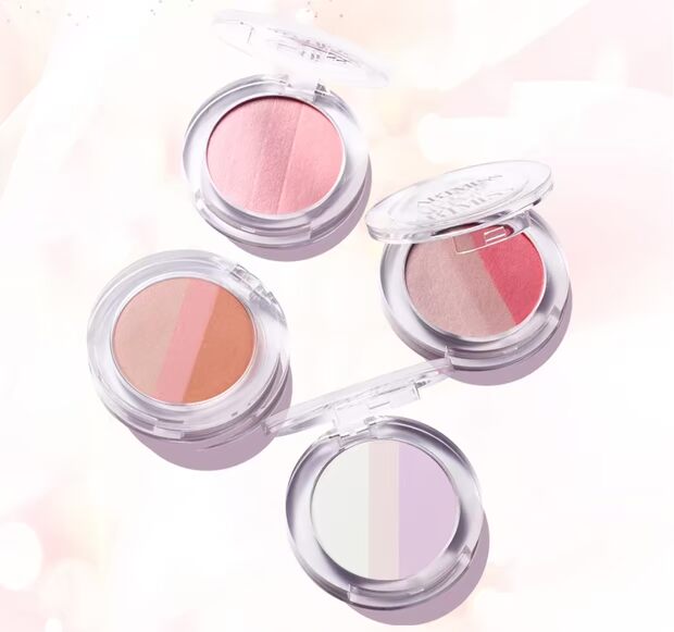 Chỉ quyến rũ hiển thị gradient tự nhiên rouge ba màu gradient ánh sáng cao blush nữ đích thực trang điểm nude không thấm nước kết hợp nhiều màu - Blush / Cochineal phan ma