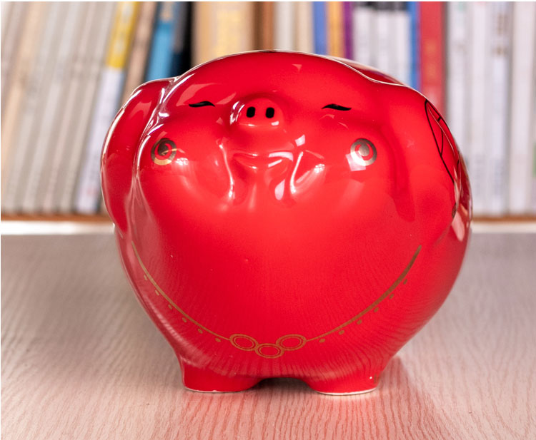 Piggy Bank Piggy Child Tài chính Lợn Full Net Đỏ Sáng tạo gốm Thay đổi Piggy Bank Red Pig Piggy Bank Trang trí - Trang trí nội thất shop bán đồ trang trí phòng ngủ