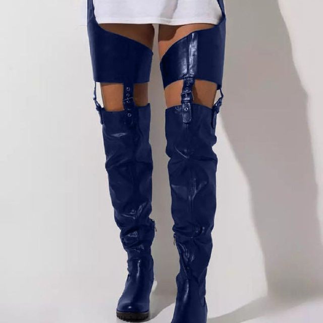 Independent Station Export European and American Sexy Plus Size Women's Over-The-Knee Boots Nightclub Jazz Dance Boots Catwalk Performance Belt Pants Boots