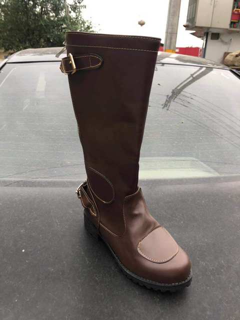 Aliexpress Foreign Trade European and American Style Men's Large Size Motorcycle Boots European and American High-Top Large Size Riding Boots Buckle Long Boots