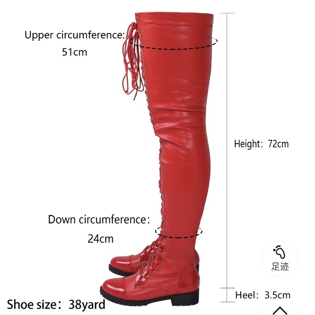 Independent Foreign Trade European and American Style Sexy Lace-Up Chunky Heel Super Stretchy Over-The-Knee Boots Extra Large Size 46 Unisex Fashion Boots