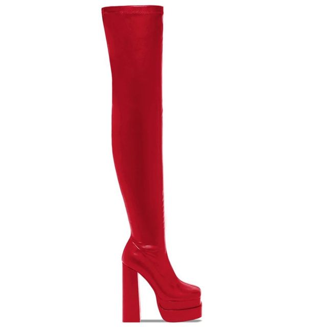 Independent Foreign Trade European and American Style Plus-Size Women's Over-The-Knee Boots with Waterproof Platform, Ultra-High Heels, Sexy Nightclub Pole Dance Boots