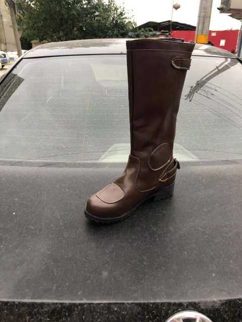 Aliexpress Foreign Trade European and American Style Men's Large Size Motorcycle Boots European and American High-Top Large Size Riding Boots Buckle Long Boots