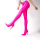 Cross-Border Foreign Trade European and American Style Plus-Size New Glossy Silky Tight-Fitting Jumpsuit Boots with High Stiletto Heels for Women's Performances