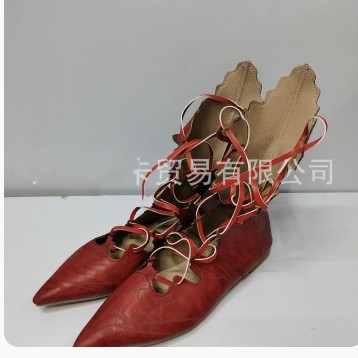 Independent Foreign Trade European and American Style Large Size Retro Women's Flat Shoes European and American Style Personalized Lace-Up Pointed Toe Shoes