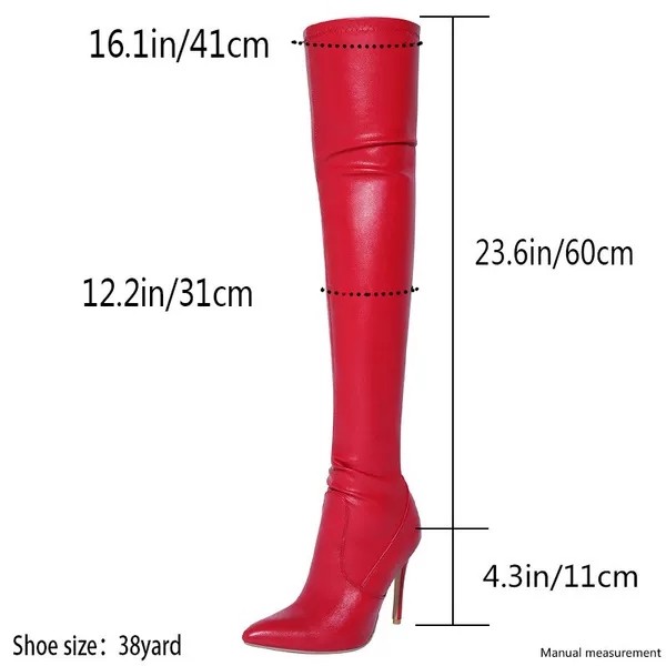 Foreign Trade European and American Style Plus-Size Women's Over-The-Knee Boots, Sexy Pointed-Toe High-Heeled Nightclub Catwalk Pole Dancing Boots