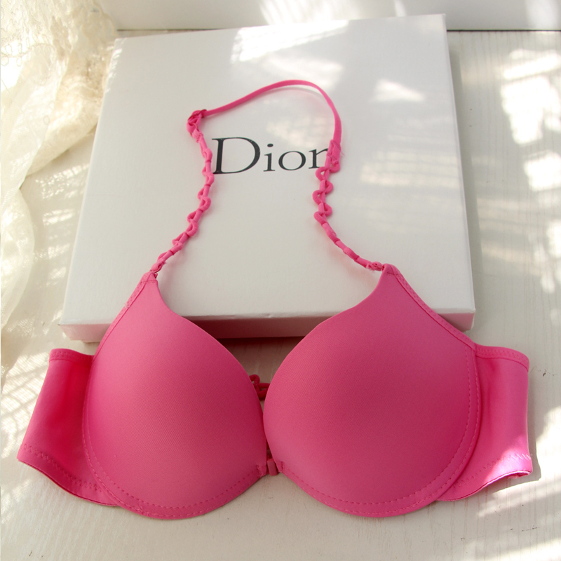 Bikini Backless Halter Neck Sexy Strapless Seamless Front Buckle Push-Up Women's Lingerie Japanese Style Bra with Thin Straps Bikini Backless Halter Neck Sexy Strapless Seamless Front Buckle Push-Up Women's Lingerie Japanese Style Bra with Thin Straps