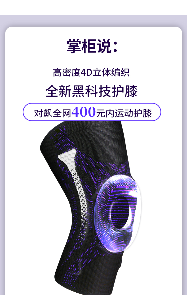 CBA赞助商 维动 专业运动健身护膝1双 图5