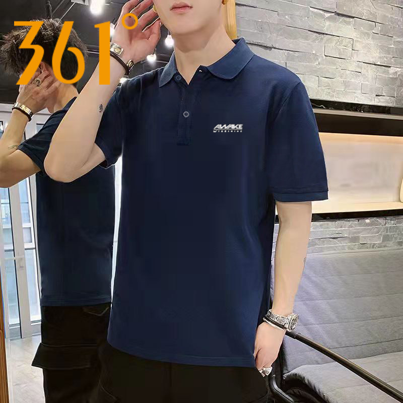 361 sports short-sleeved men's 2023 summer new quick-drying breathable lapel T-shirt casual top simple POLO shirt men