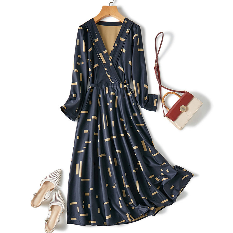 Spanish Foreign Trade Exit Original Single Women's Withdrawal Cabinet Break Code Tail single cashew with slim shirt-style foreign dress