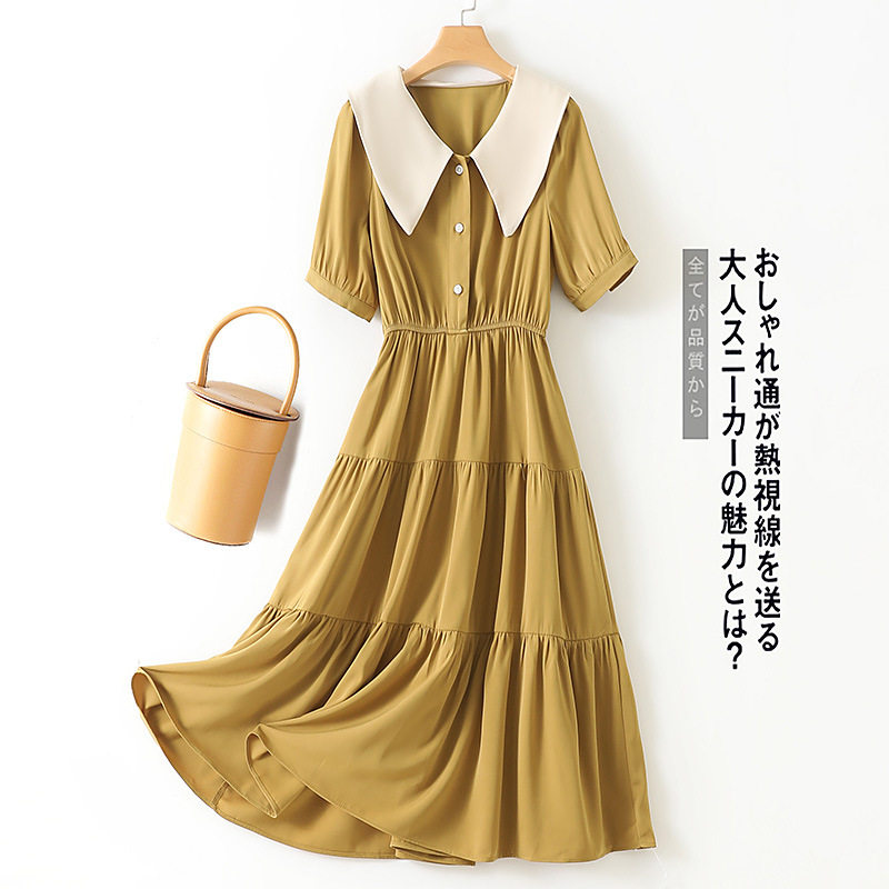 Spain's foreign trade export original single withdrawal cabinet broken code tail single tail goods cattle yellow doll collar dress