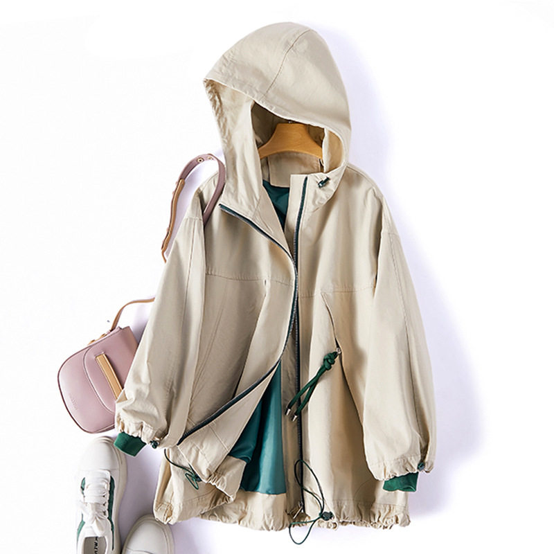 US Single Foreign Trade Women's Clothing Cut Mark Outlet Big Card Clear Cabin Tail Single Loose Small Subshort Version Windsuit Jacket