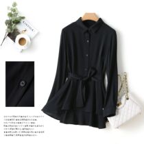 Foreign trade high-end special womens clothing discount cut label tail goods surplus single new product 19 autumn long-sleeved mulberry silk shirt