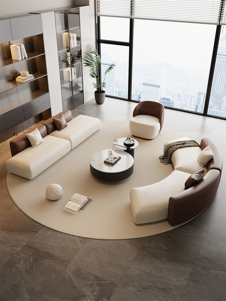 Semicircle Curved Straight Row Sofa Color Matching Beauty Salon Clothing Store Office Hall Rest Area Reception Meeting Negotiation