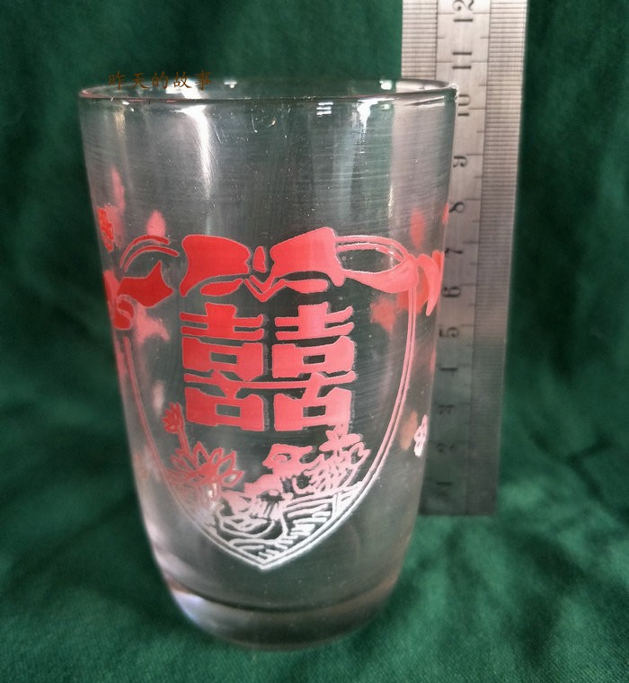 Nostalgia old stock of 90 - century printed glass - glass - Happy and Duck - props collection